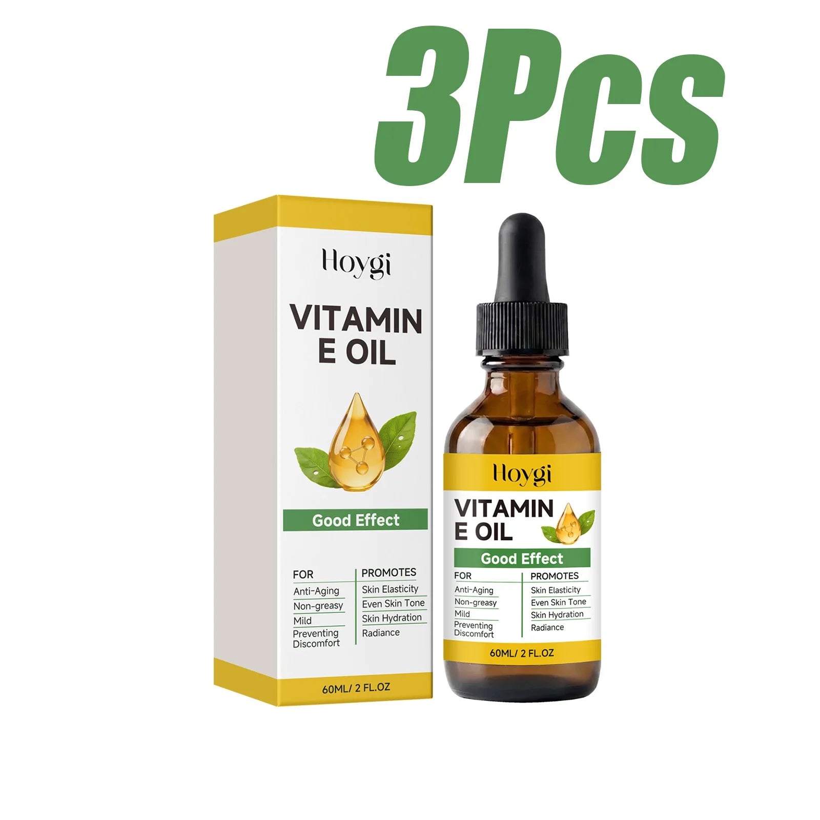 Hoygi Vitamin E Oil for Face, Body, Hair & Nails – 60ml Vitamin E Skin Oil Zpaxo 3 x 60ml Boxed 60ml