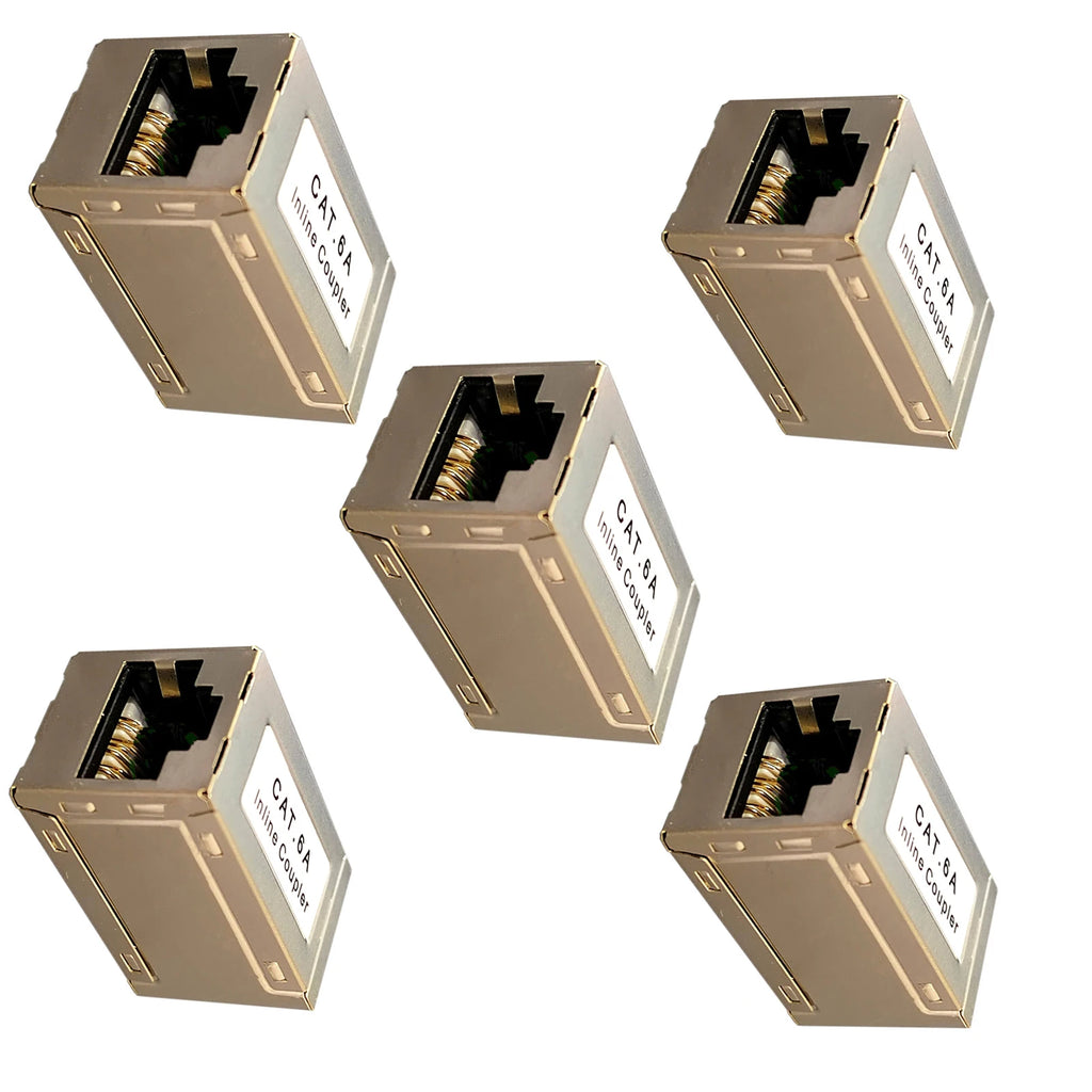 Cat6A Inline Coupler Female Zinc Alloy Shielded RJ45 Ethernet Joiner