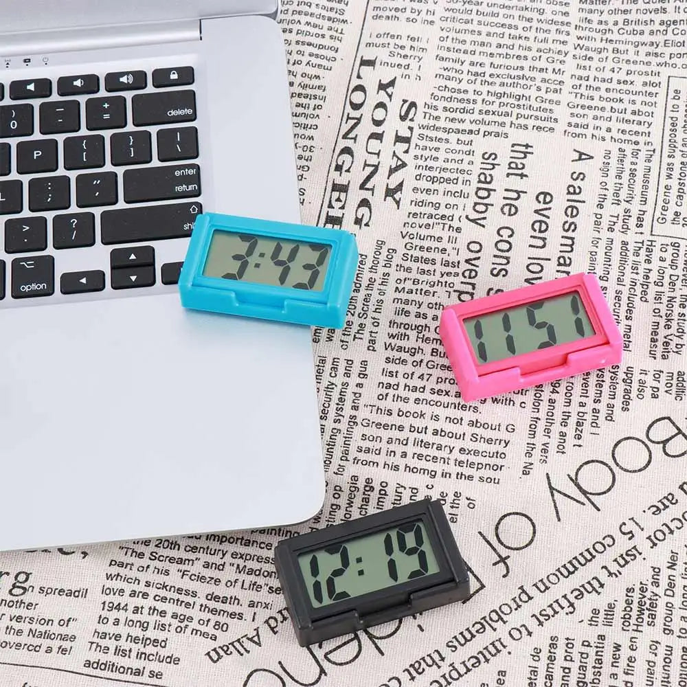 Self-adhesive Dashboard LCD Screen Table Clock Calendar Digital Mini Zpaxo