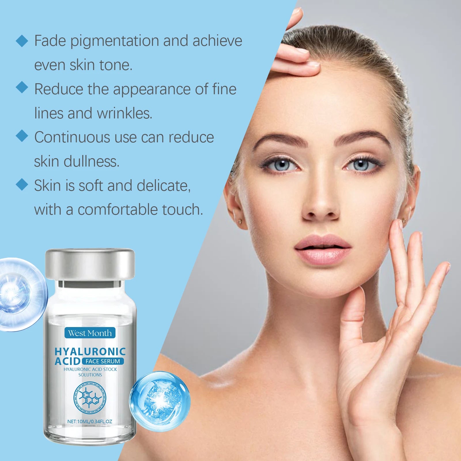 Hyaluronic Acid Facial Serum Deeply Moisturizing Lighten Shrinking Pores Improve Dryness Nourishing Smooth Repair Skin Essence Zpaxo