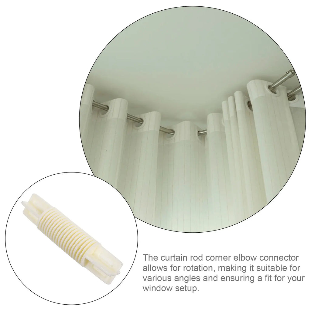 Curtain Rod Corner Connectors Plastic Adjustable Elbow Joint Hinged