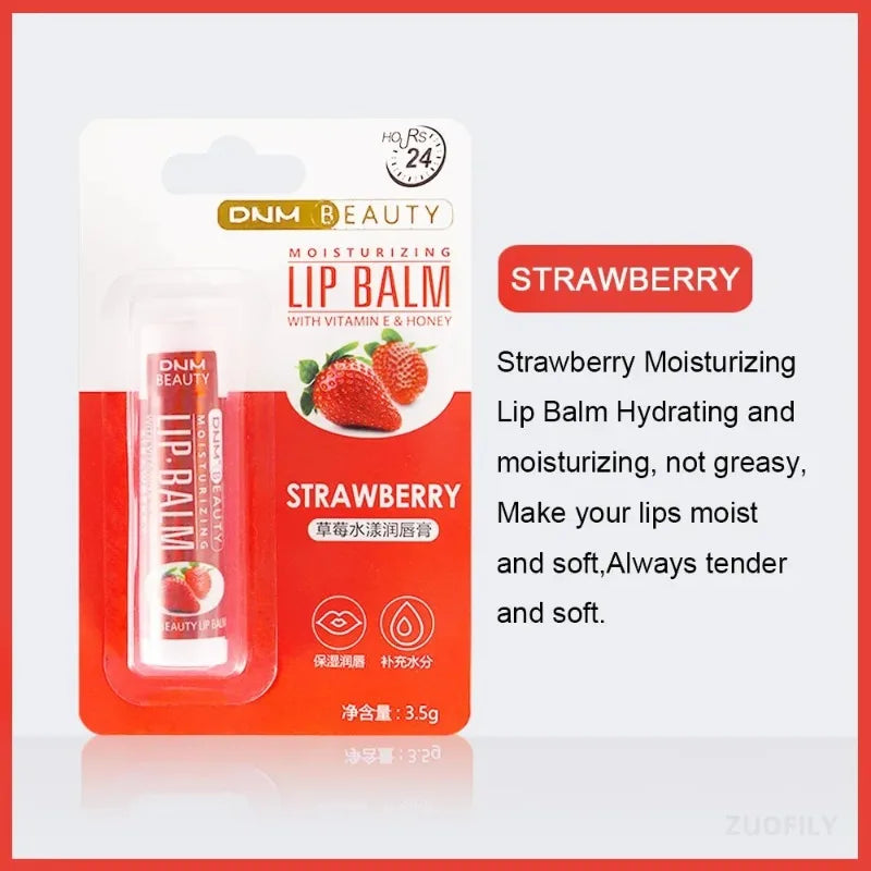 18 Flavors Fruit Lip Balm Oil Moisturizing Long-lasting Gloss Clear Zpaxo Strawberry
