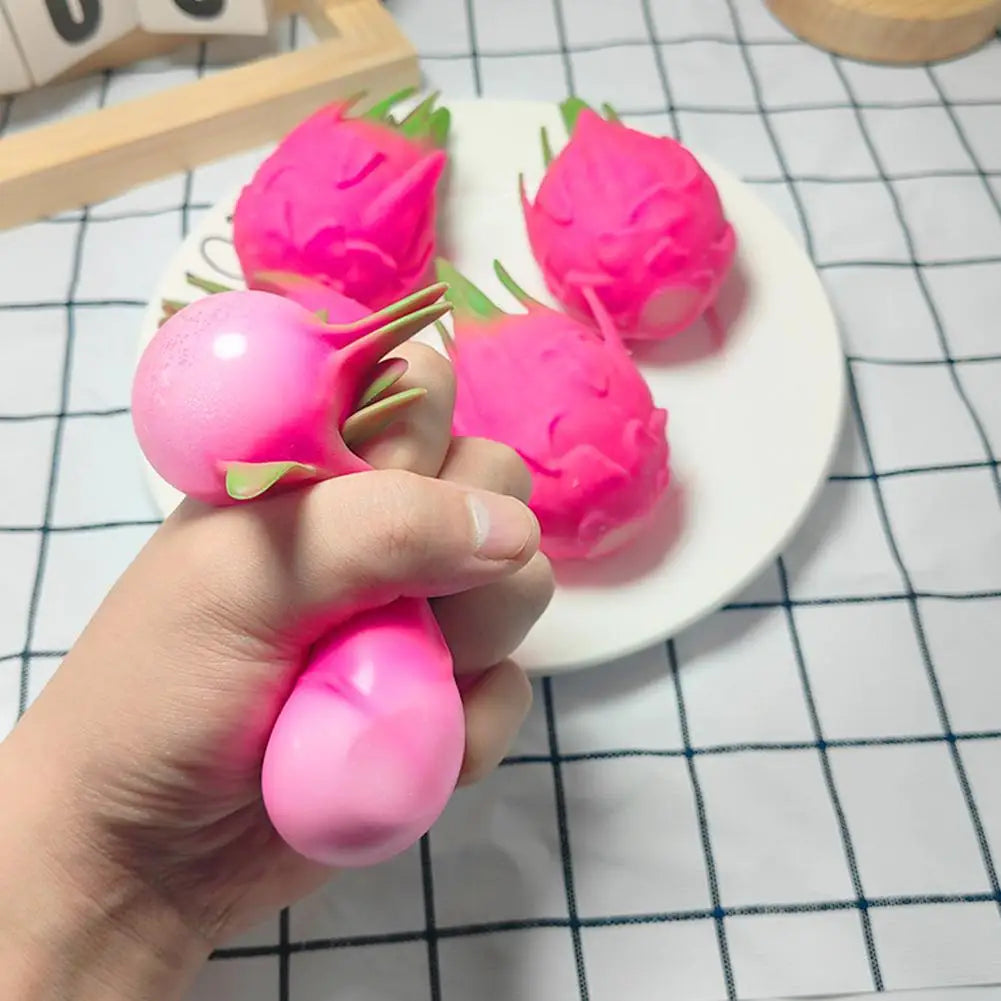 1/2PCS Funny Decompression Vent Dragon Fruit Squeeze Ball Gift Squishy Squeeze Stress Reliever Fidget Sensory Toy Simulation Fru Zpaxo