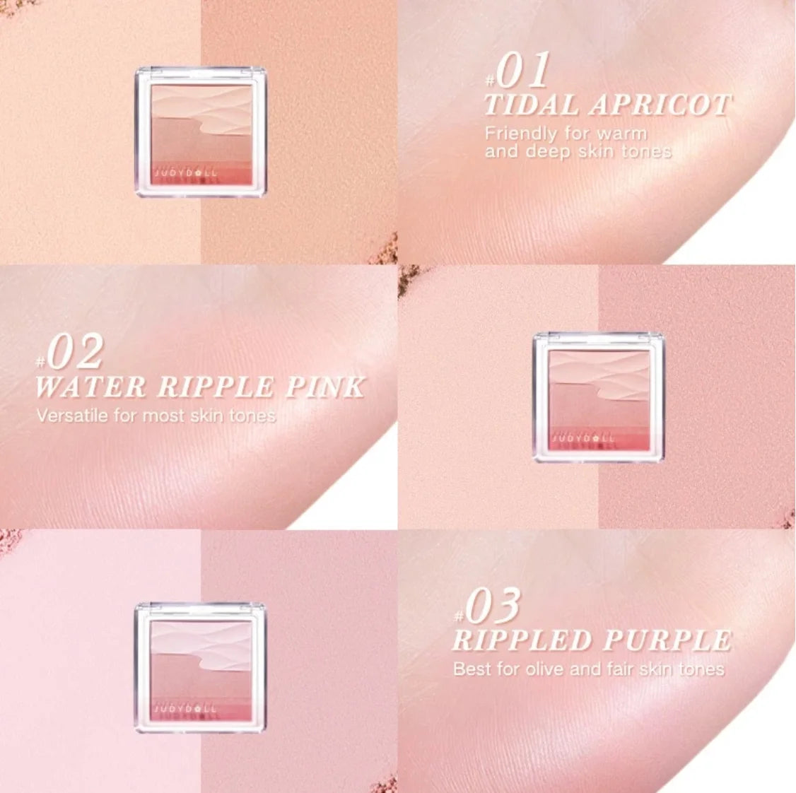 Judydoll Water Satin Glow Blush Layered Water-satin Blends Vivid Zpaxo