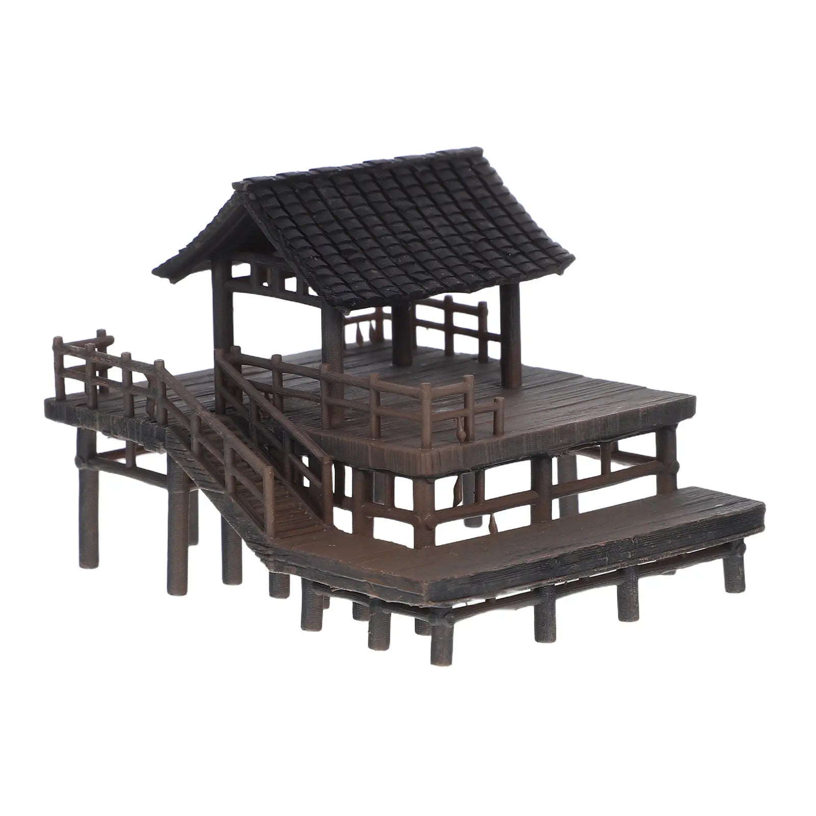 Mini Pavilion Aquarium Ornament Chinese Ancient Architecture Micro
