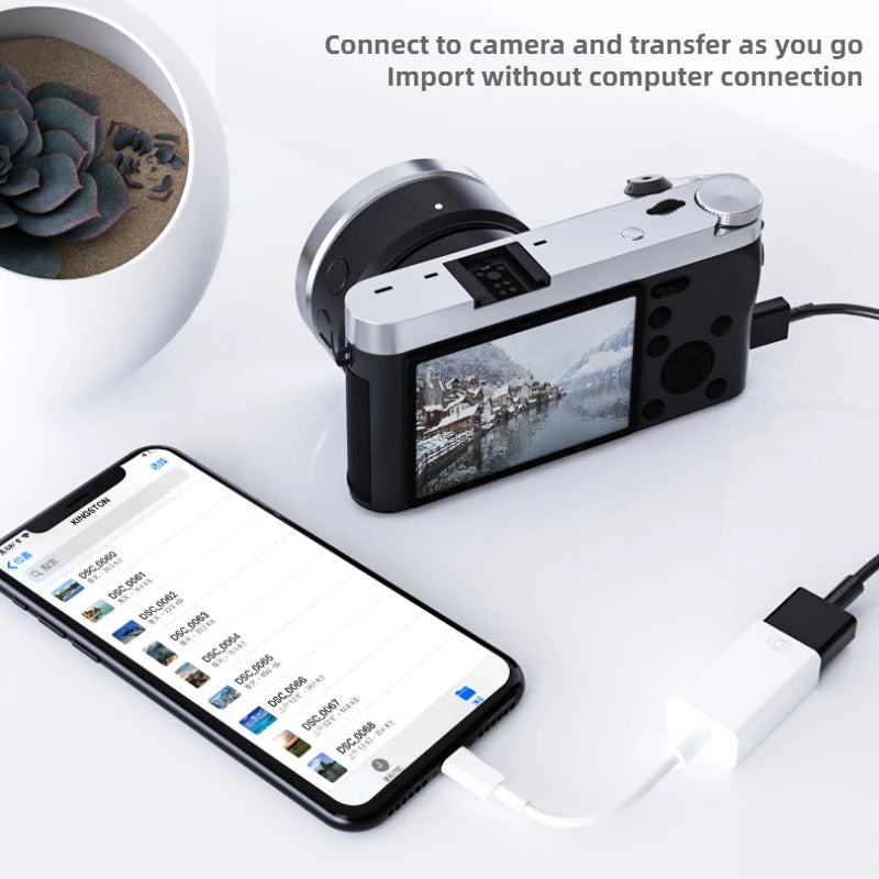 Lightning USB OTG Converter Adapter IPhone Mouse Keyboard Charging U