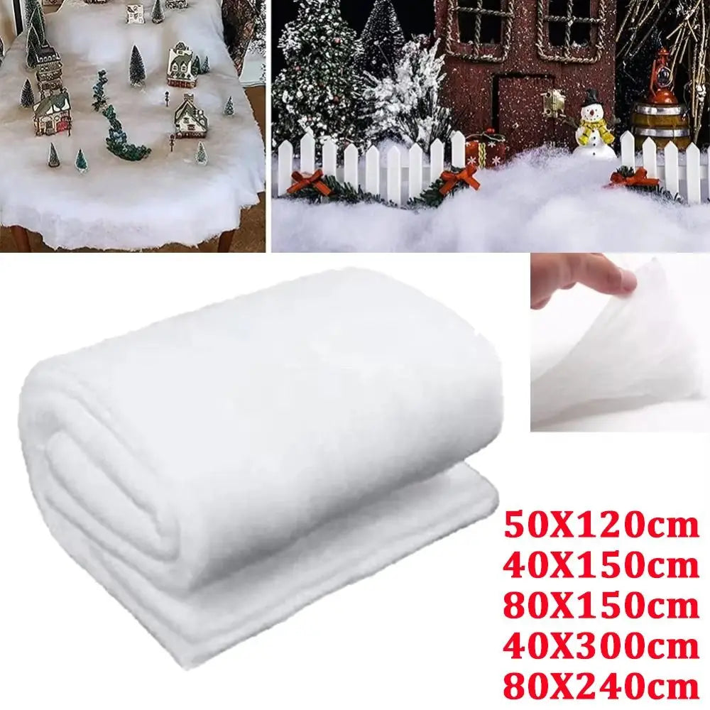 Artificial Christmas Snow Blanket – Fluffy Reusable Winter Mat Christmas Snow Mat Zpaxo