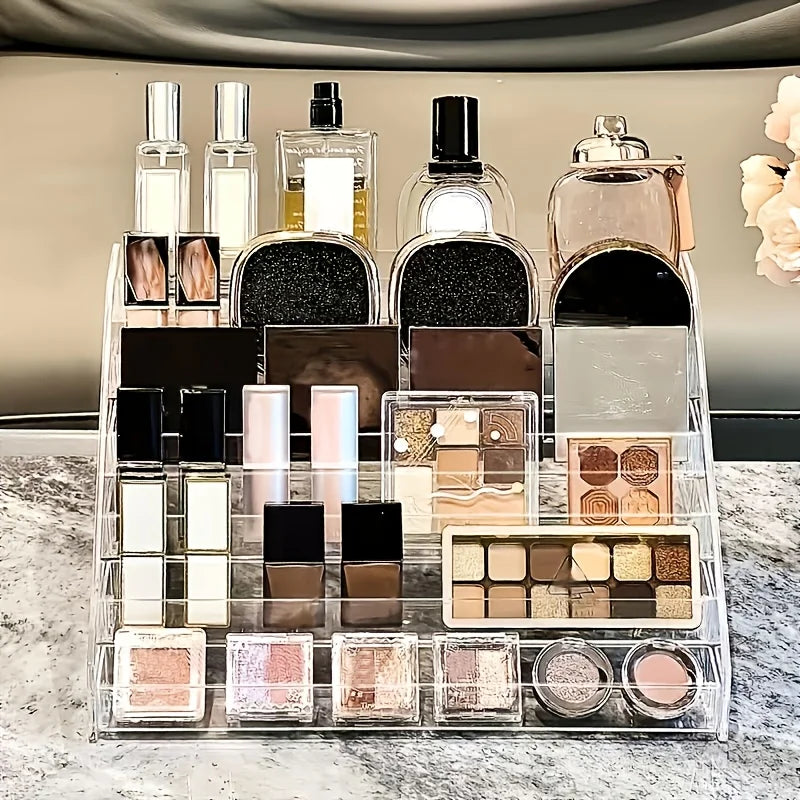 Elegant Acrylic Perfume Cosmetic Organizer Multi-layer Clear Display