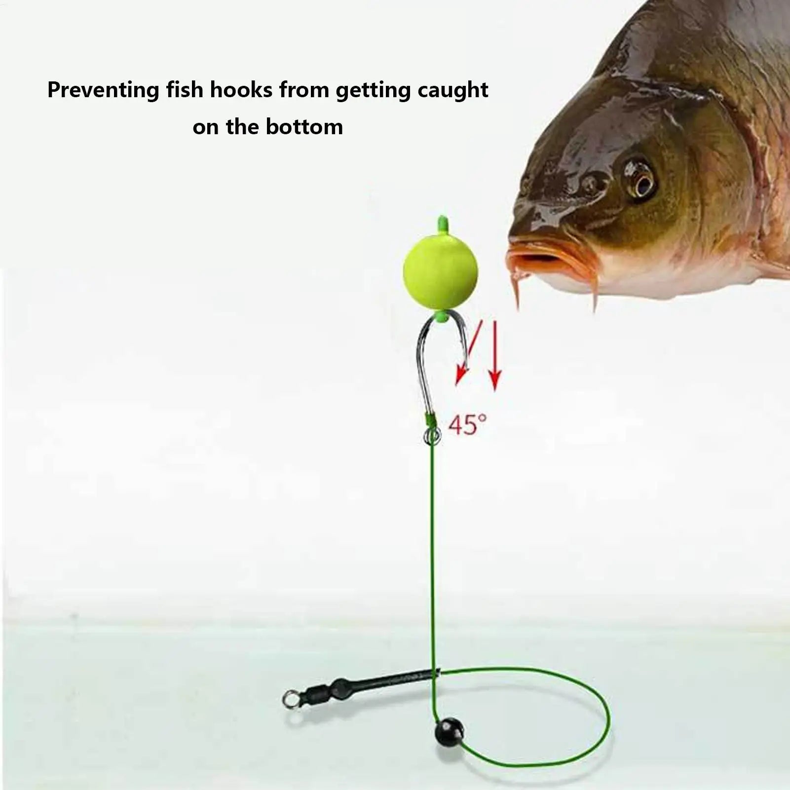 5-Pack Pre-Tied Carp Fishing Rigs – Anti-Snag Bottom Hook Set Carp Fishing Rig Zpaxo