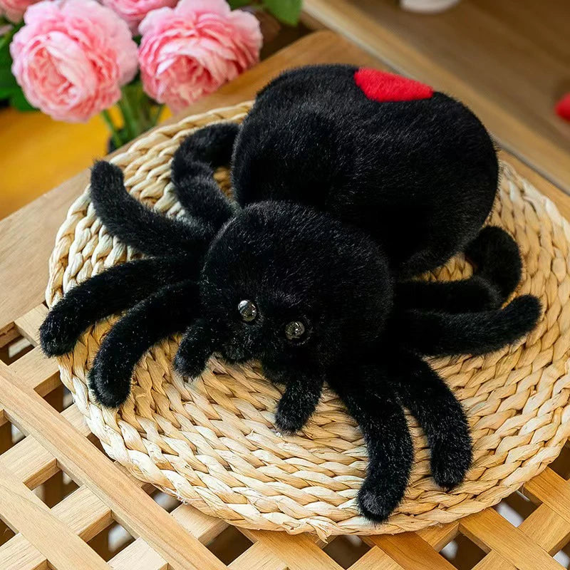 ▶1PCS Cute 25cm Plush Toy Plush Reptile Simulation Spider Hallows' Day Crawling Pet Doll Zpaxo black