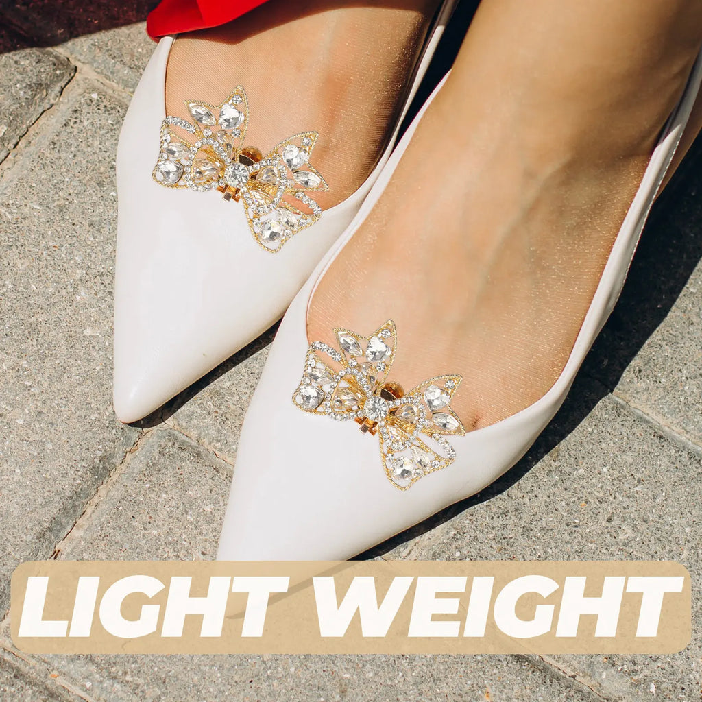 Bow Shoe Clips Bridal Wedding Shoes Charms Buckle Removable Women