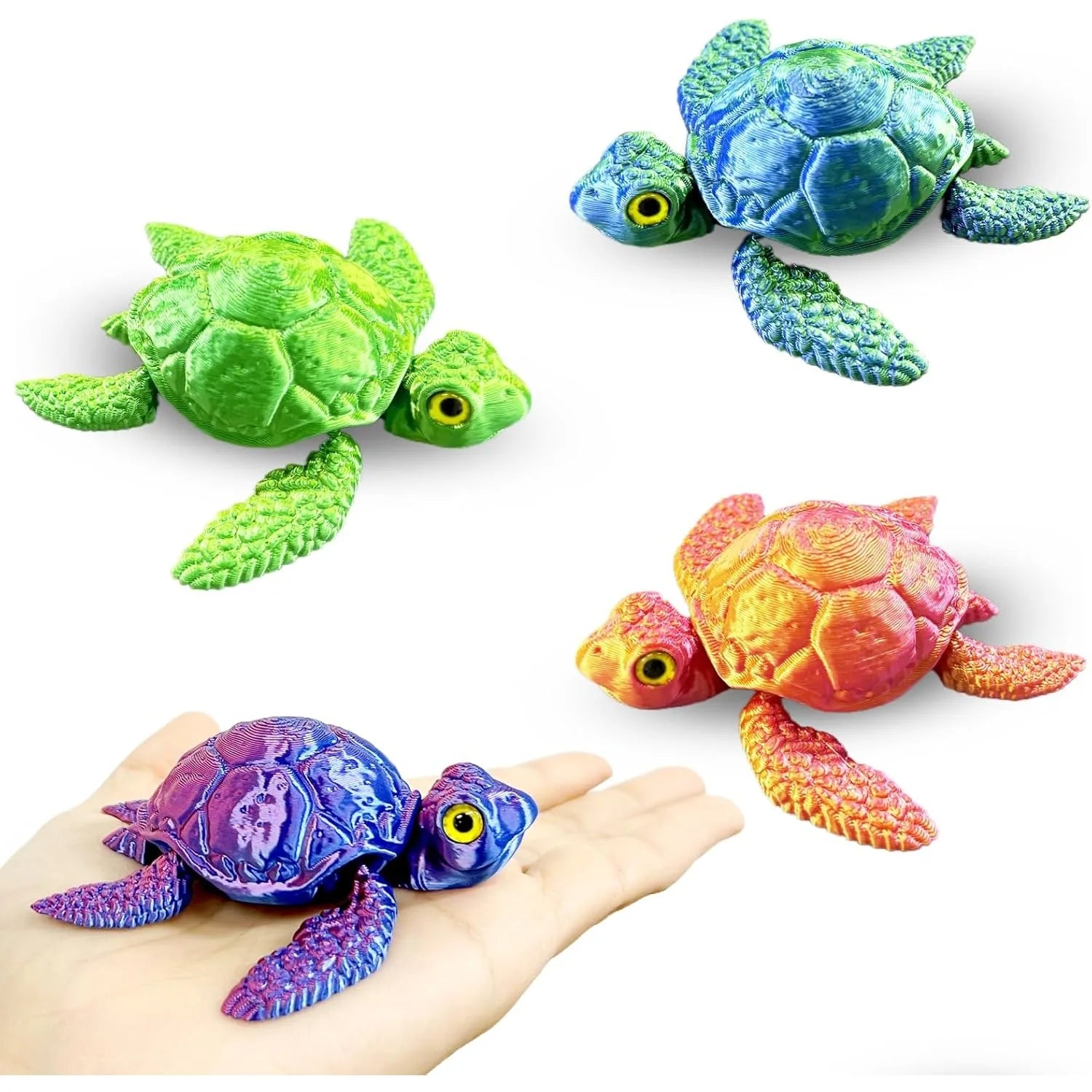 3D Printed Turtle Animals Flexible Adults Home Office Decor Stocking