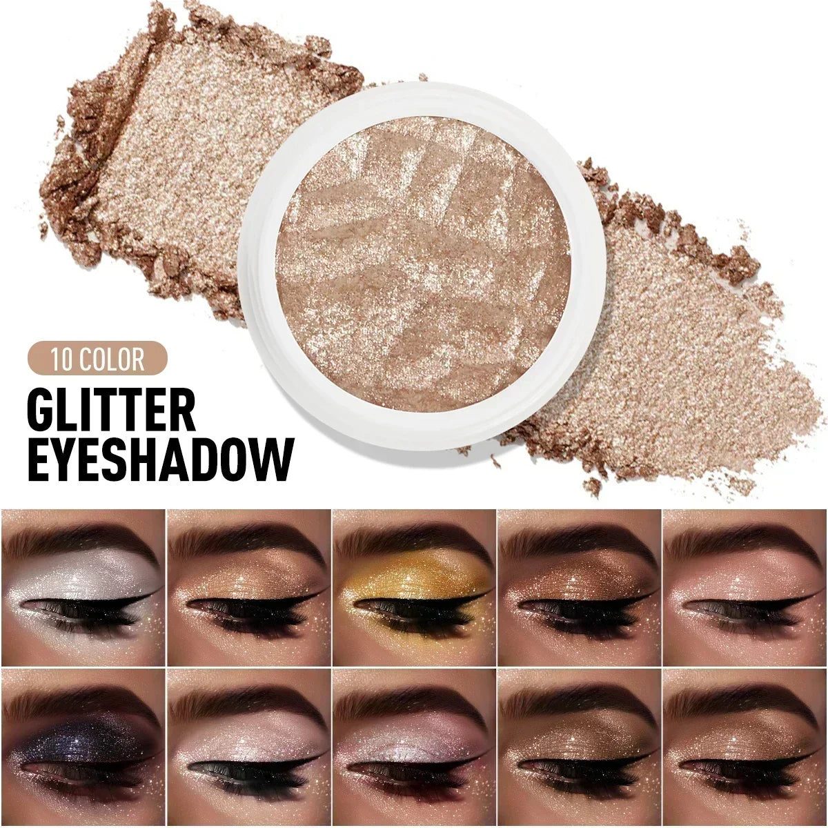 Monochrome Nude Highlights Eye Shadow Mud Mashed Potato Bright Mirror Crystal White Pearl Light Glitter Eyeshadow Palette Zpaxo