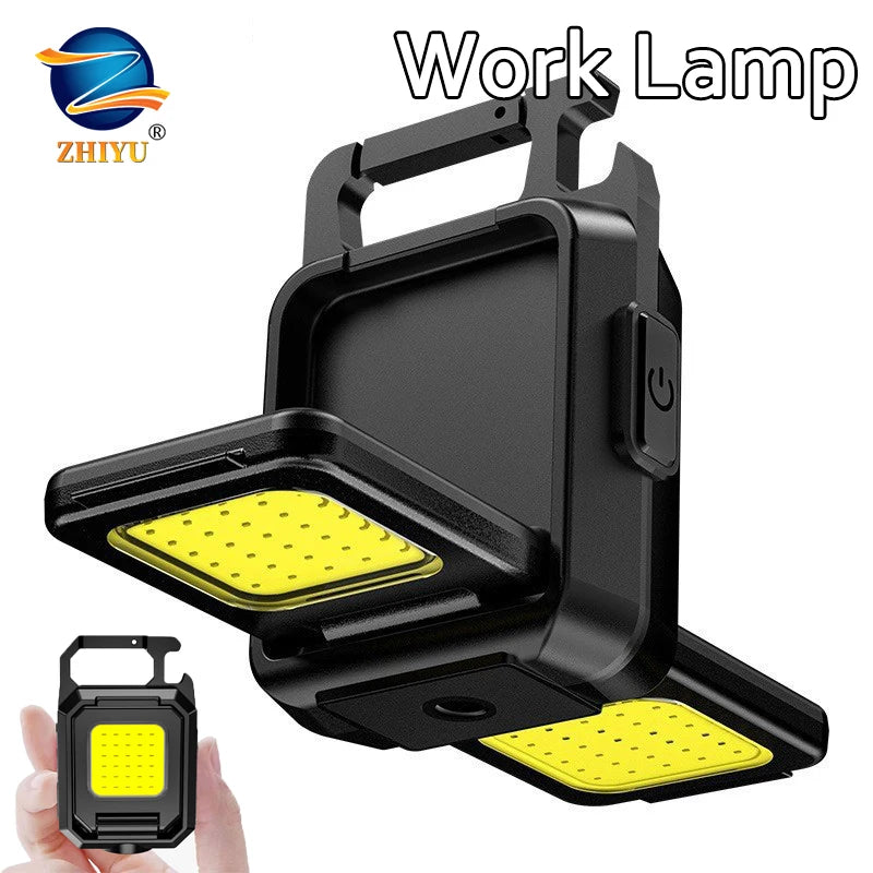 Mini COB LED Keychain Flashlight | USB-C Rechargeable Work Light LED Keychain Work Light Zpaxo