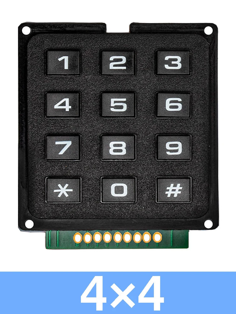 12 Key 3×4 / 16 Key 4×4 ABS Matrix Membrane Keypad, Thin Membrane Keyboard Switch Module for Microcontroller Projects Zpaxo 4X4 1pc