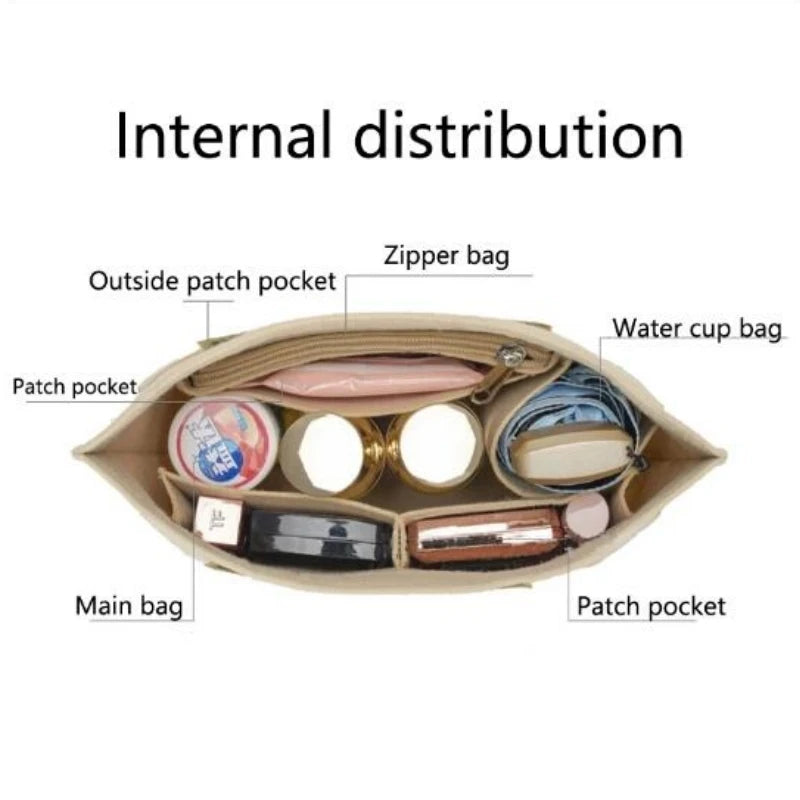 Felt Insert Bag Organizer for Longchamp & Designer Handbags Handbag Organizer Insert Zpaxo