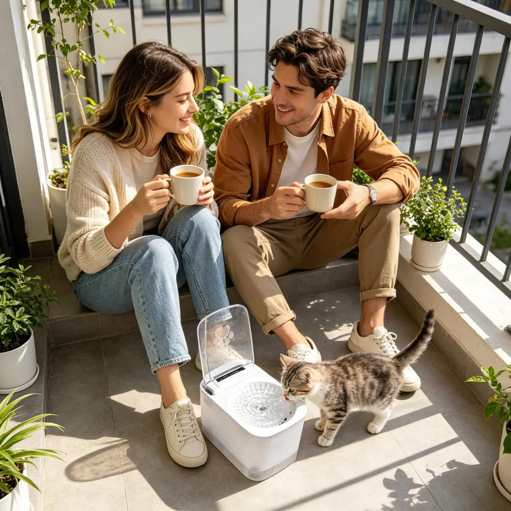 Cat Fountain Automatic Drinking Bowl Pet Sensor Opening Cover Home