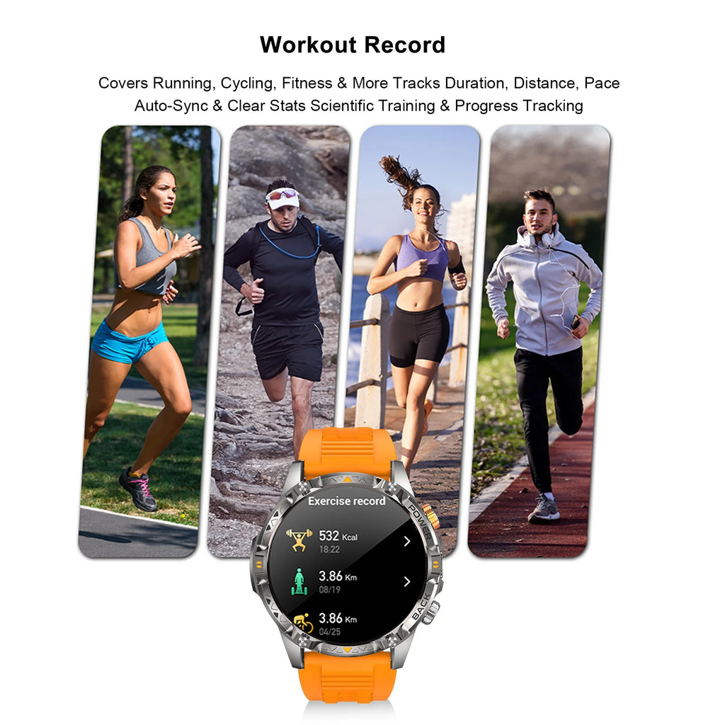 Outdoor Sports Smartwatch 1.7 Inch HD Screen 100+ Sport Modes Fitness Tracker with Health Monitoring Built-in Flashlight Zpaxo