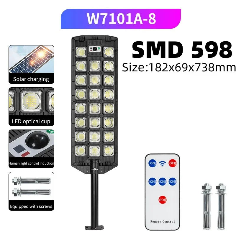 Solar Power Street Light Motion Sensor LED Solar Led Outdoor Lighting 3 Mode Lighting IP66 Waterproof COB Security Lamp for Yard Zpaxo A6-598SMD China Mainland