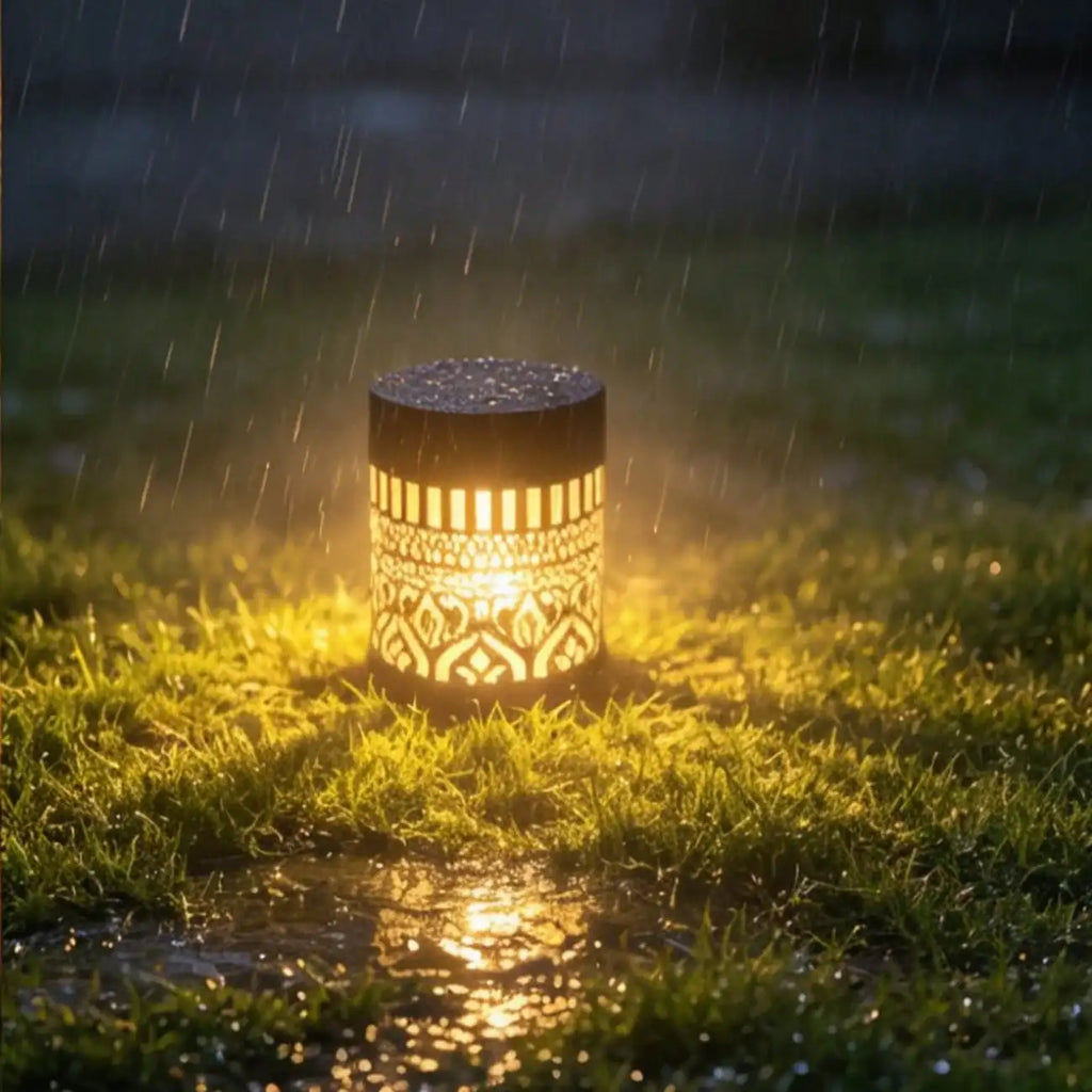 Solar Mandala Lamp Openwork Wrought Iron Garden Decorative Lighting