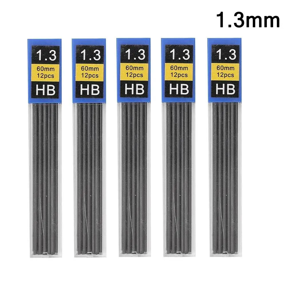Mechanical Pencil 0.3 0.5 0.7 0.9 1.3 2.0mm 3.0mm Low Center of Gravity Metal Drawing Special Pencil Office School Art Supplies Zpaxo 5 Boxs 1.3mm Leads