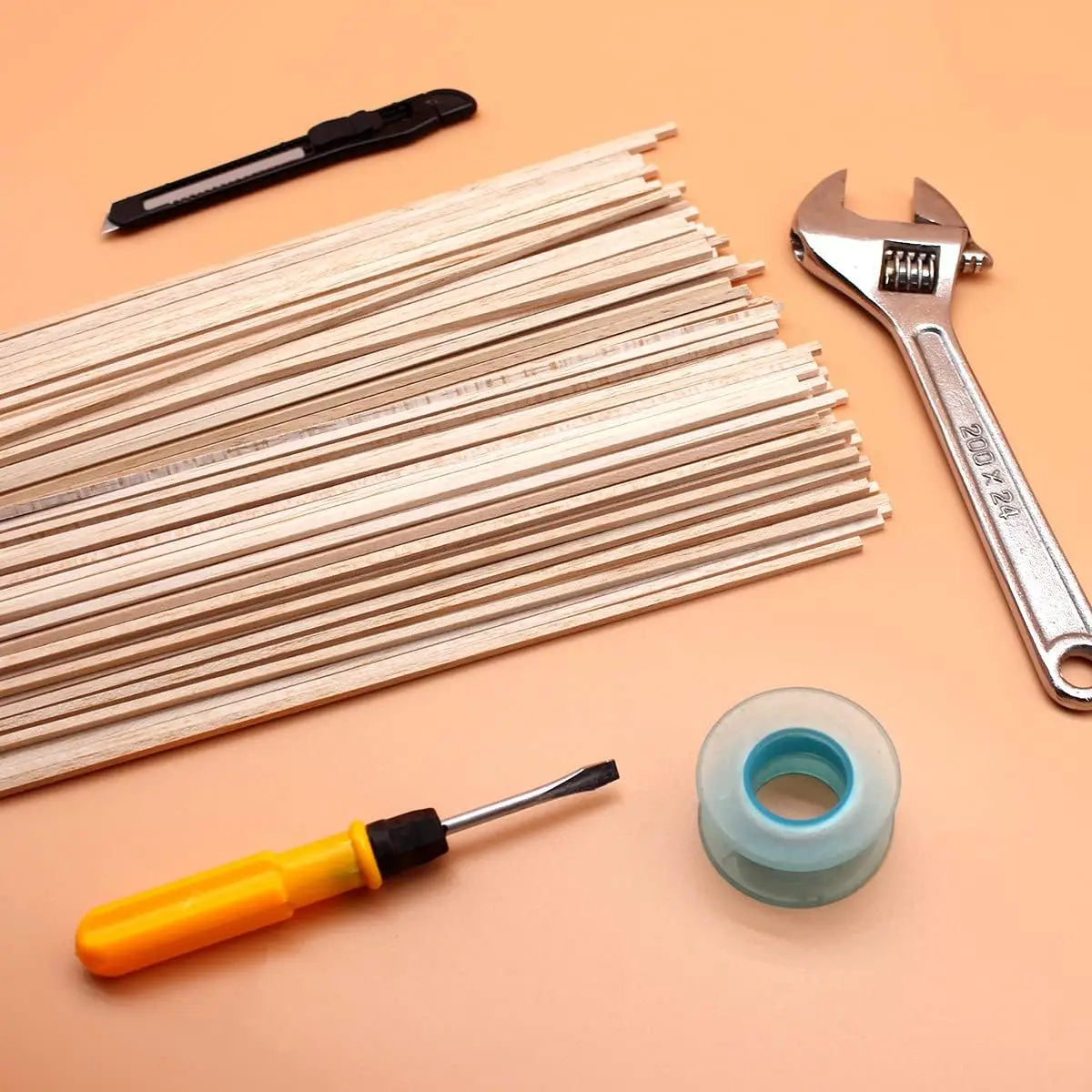 20/50pcs Square Wood Sticks,Natural Wooden Dowels, Unfinished Hardwood Sticks for Crafts DIY Supplies House Airplane Ship Models Zpaxo