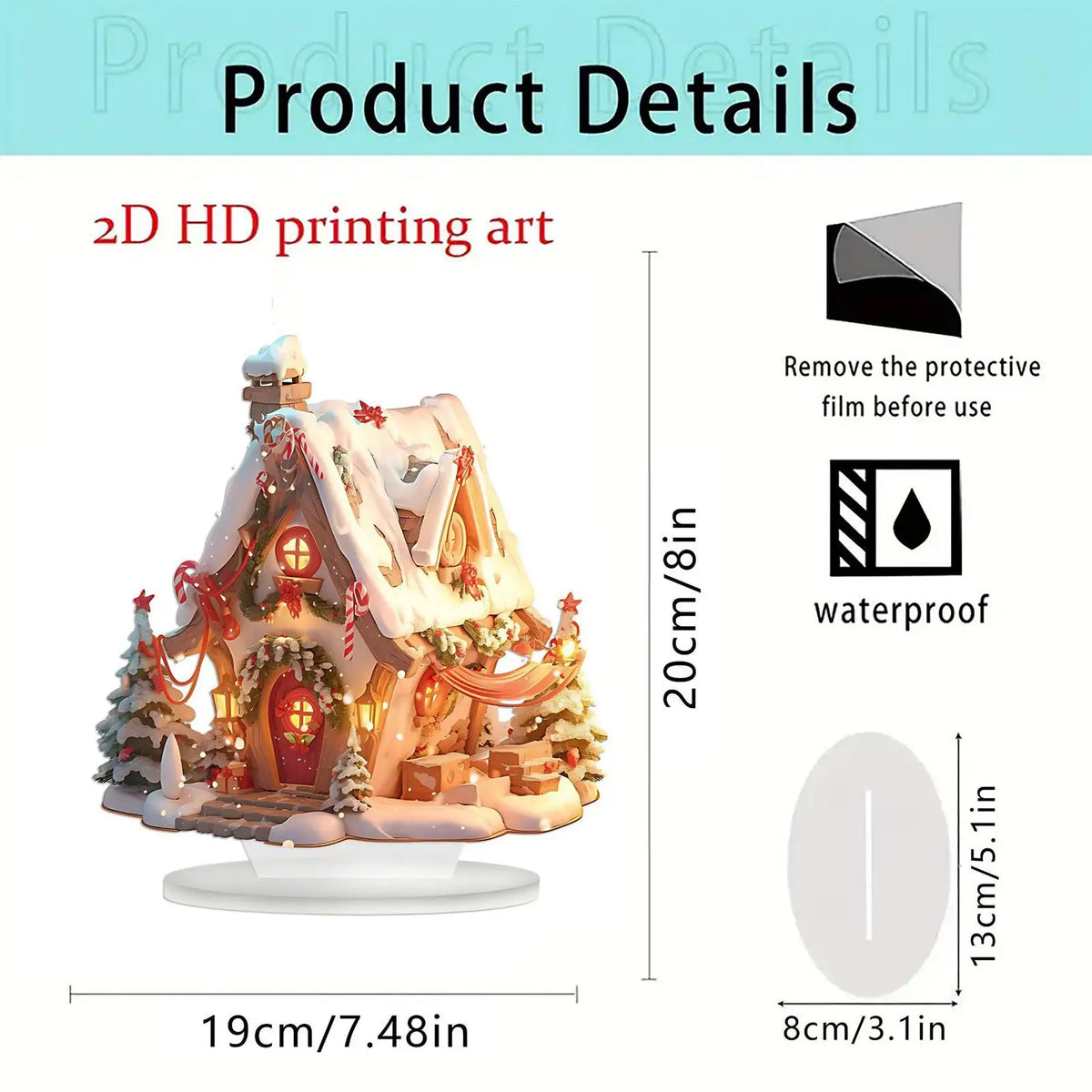 2D Acrylic Cottage Ornament LED Light Christmas Village Houses Zpaxo