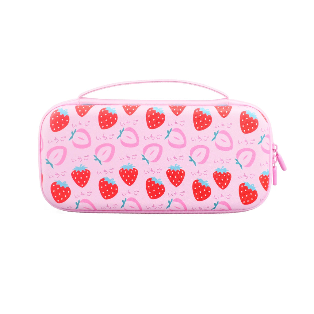 Travel Carrying Case Portable Carry Case Hard Case Pouch for Switch 2 Console & Storage Bag strawberry leaf themed accessories Zpaxo Pink