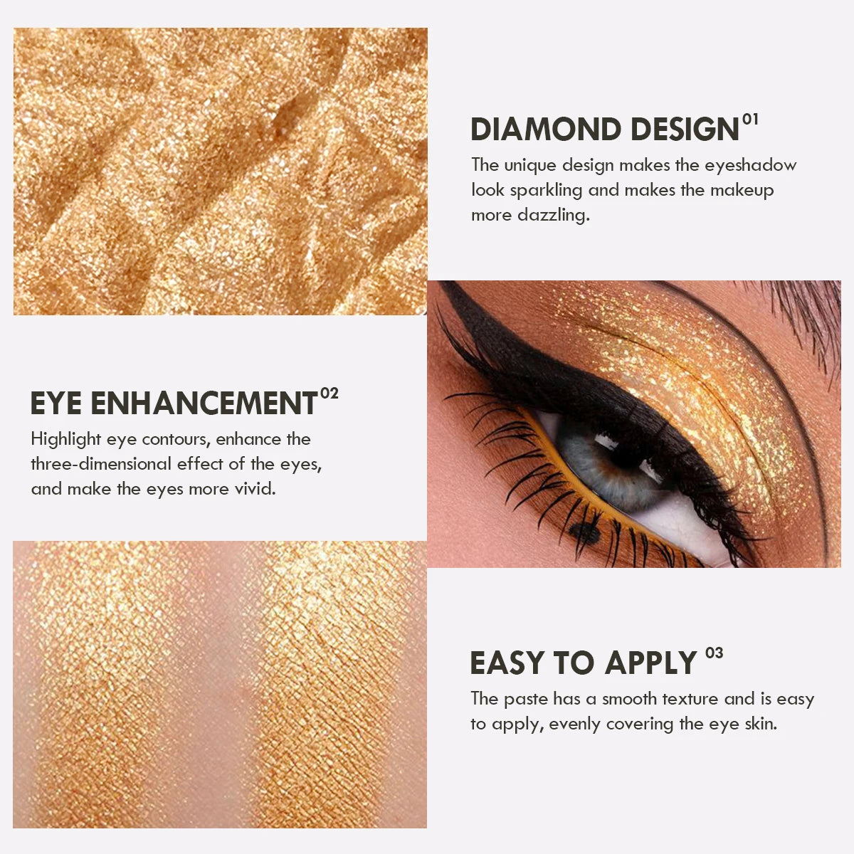 Single Color Easy To Apply High-gloss Eyeshadow Mashed Potato Mashed Mirror Pearlescent Glitter Eyeshadow Palette Zpaxo