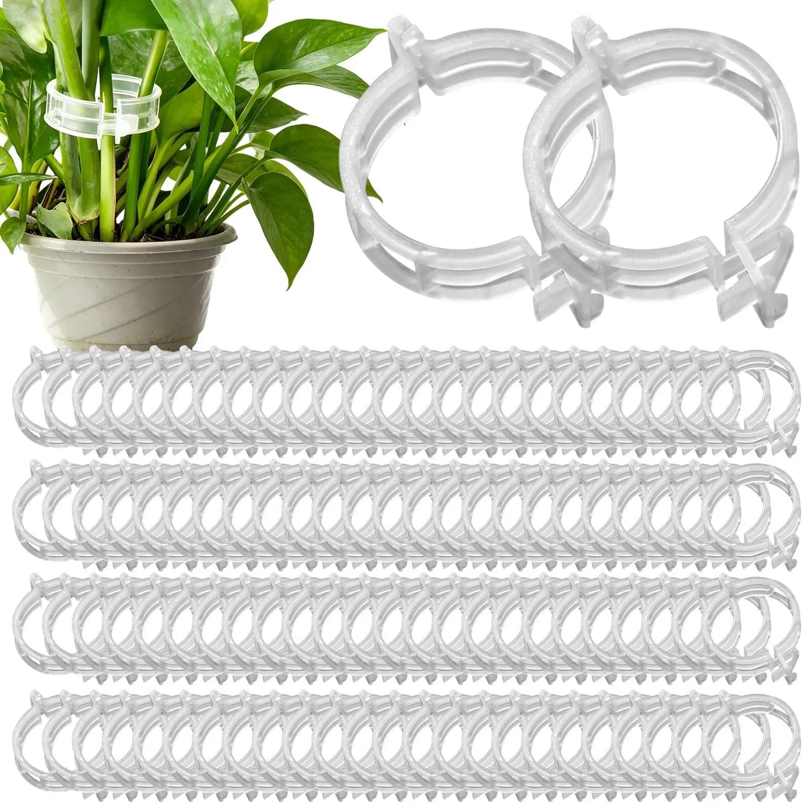 100-Pack Plant Support Clips – Trellis Stake Clips for Garden Plant Support Clips Zpaxo