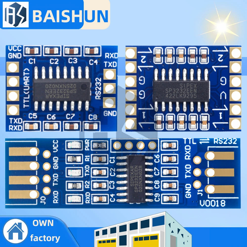SP3232 RS232-TTL Converter Module: 3V-5.5V Bidirectional Serial Adapter for Arduino-Compatible Zpaxo