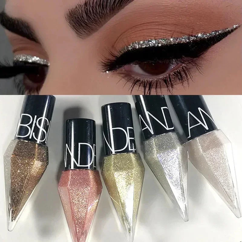 Shiny Eye Liners Pigment Silver Rose Gold Liquid Glitter Eyeshadow
