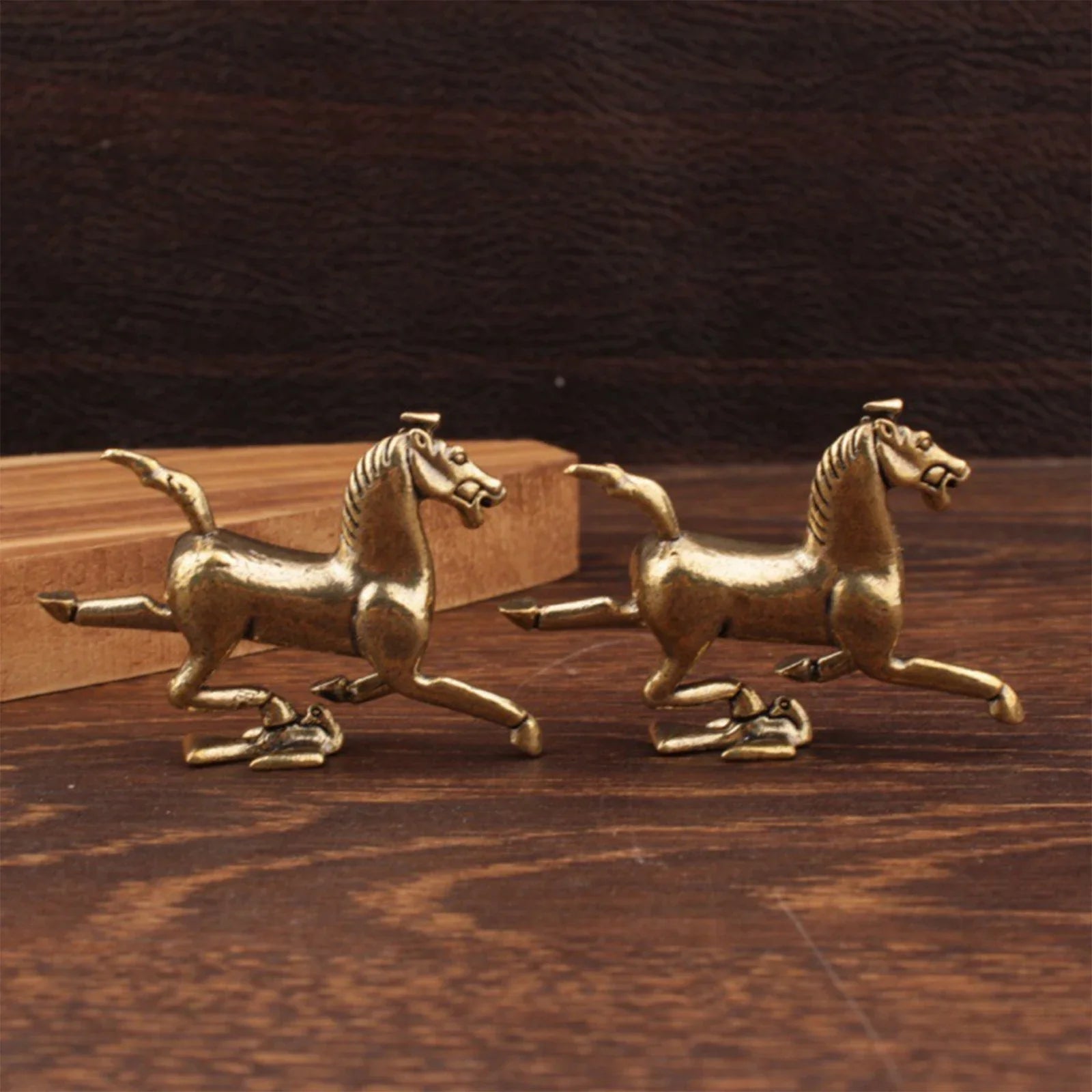 1Pcs Brass Horse Figurines Chinese New Year Zodiac Horse Ornament Feng Shui Lucky Statue Home Office Desktop Decoration Crafts Zpaxo