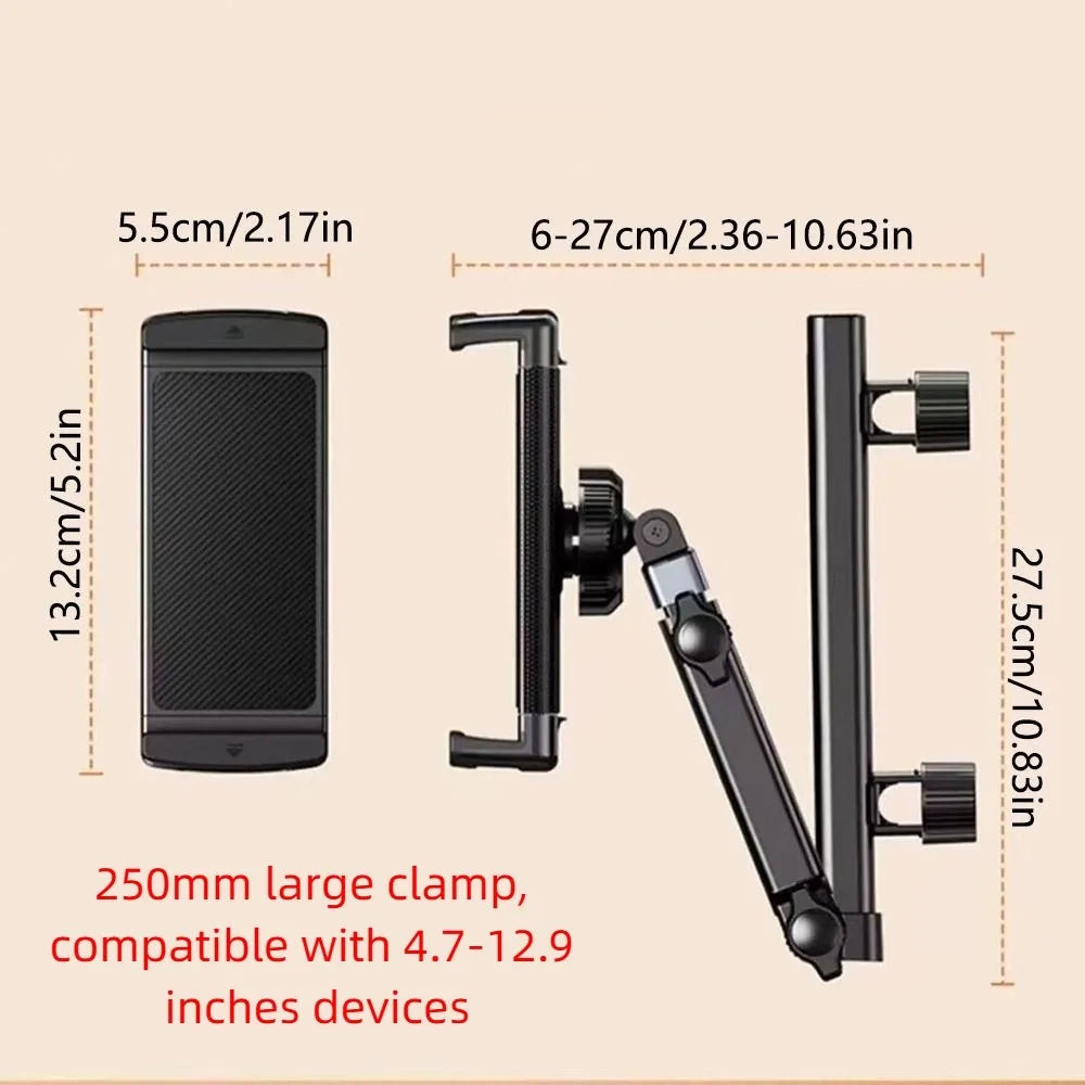 Adjustable Car Headrest Tablet Holder Extension Arm Foldable Backseat Phone Stand Rotating Stand Easy To Install Zpaxo
