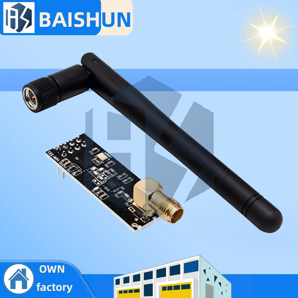 NRF24L01+PA+LNA Wireless Module with Antenna 1000 Meters Long Distance FZ0410 Adapter plate Board for 8Pin NRF24L01 Wireless Zpaxo 1PCS