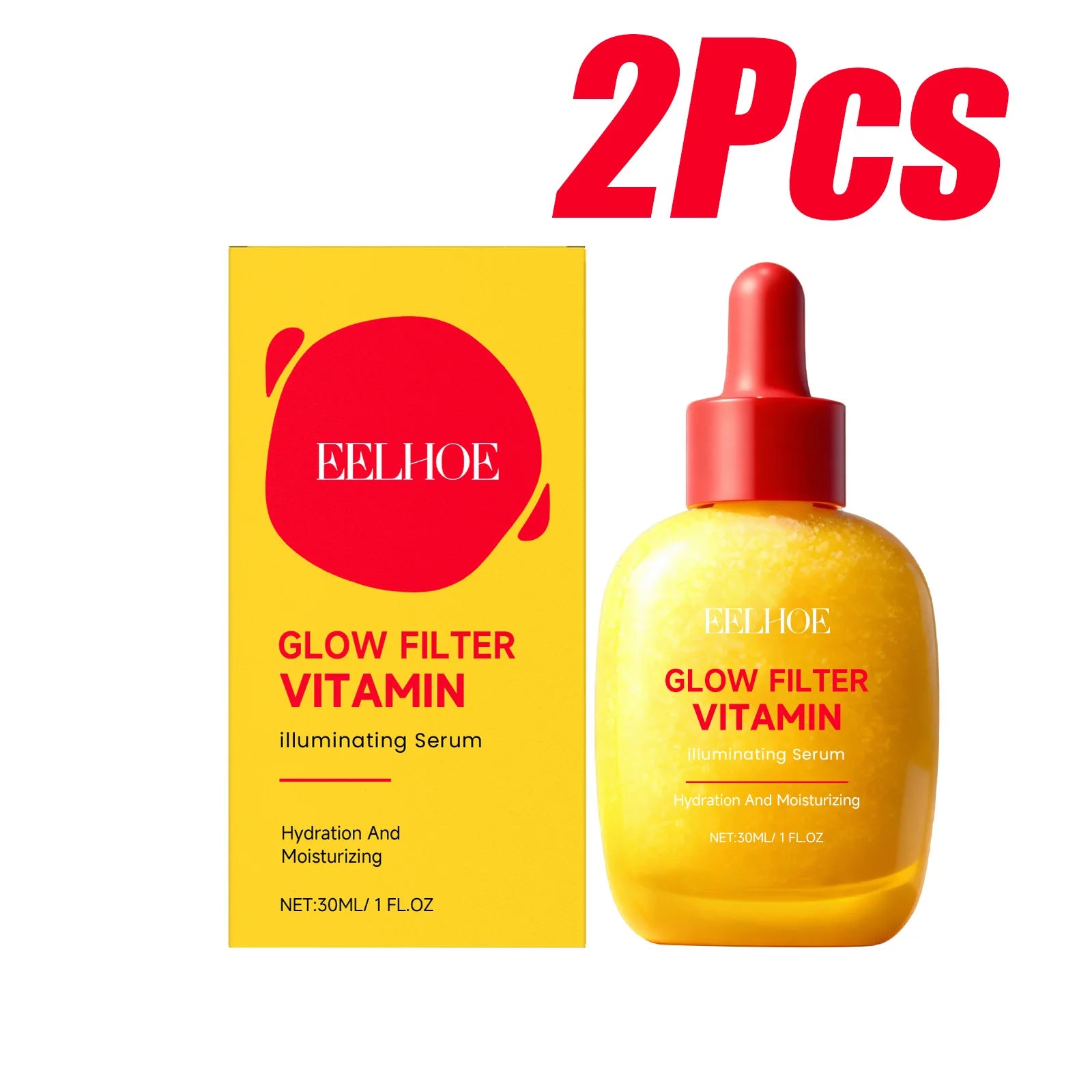 EELHOE Vitamin C Brightening Serum – Hydrating & Even Tone Vitamin C Face Serum Zpaxo 2 x 30ml Boxed