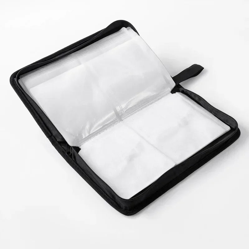 Portable Zipper DVD CD Holder Capacity Storage Pouch Bag Double-side Zpaxo