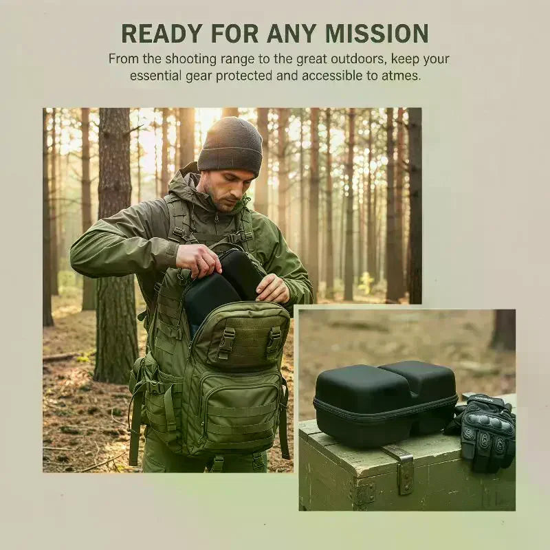 Hard EVA Case for Earmuffs, Headphones & Safety Glasses Protective Carrying Case Zpaxo