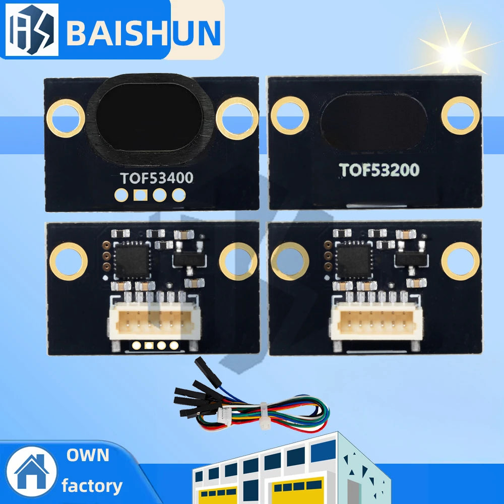 3V-5V TOF Laser Distance Sensors (VL53L1X/VL53L0X/TOF53200/TOF53400) - 2M/4M Range for Arduino Zpaxo