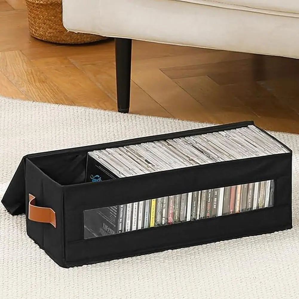 Large Capacity CD DVD Storage Box | Foldable Oxford Fabric Organizer CD DVD Storage Box Zpaxo