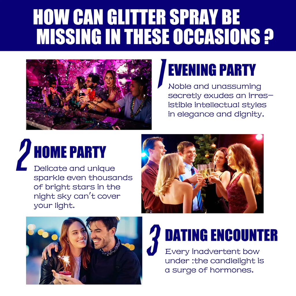 Diamond Body Glitter Highlighter Spray – Face, Hair & Skin Body Glitter Spray Zpaxo