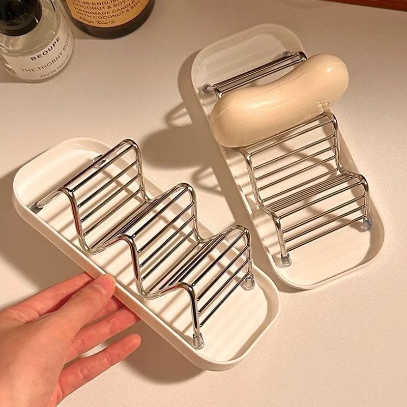 Stainless steel soap rack drainage soap Tray Multifunctional Bathroom Storage Rack bathroom draining box simple soap storage box Zpaxo