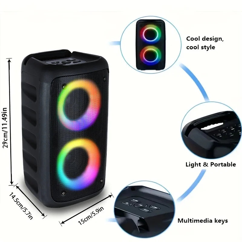6000W Portable Speaker, Wireless Stereo, TWS, Color Lights, USB/TF Card, for Outdoor, Camping, Backyard Party, Bluetooth Speaker Zpaxo