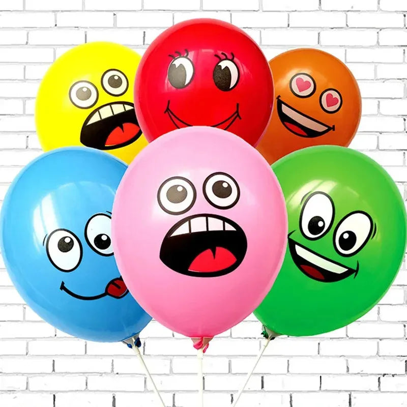 Smiley Face Latex Balloons – Kids Birthday Party Décor 10–60 Pack