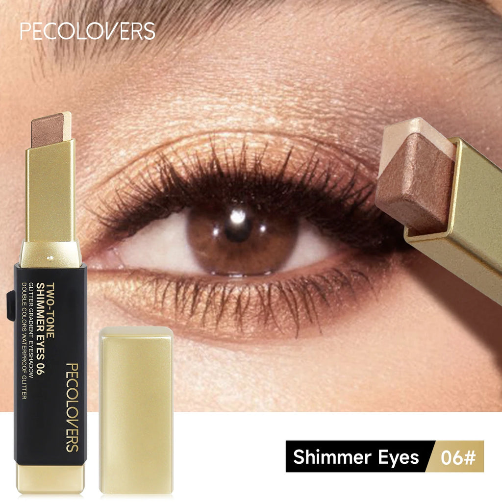Dual-Tone Pearlescent Eyeshadow Sticks - Long-Lasting, Waterproof, with Vibrant Colorfastness - Perfect Gift for Valentine'S Day Zpaxo 06