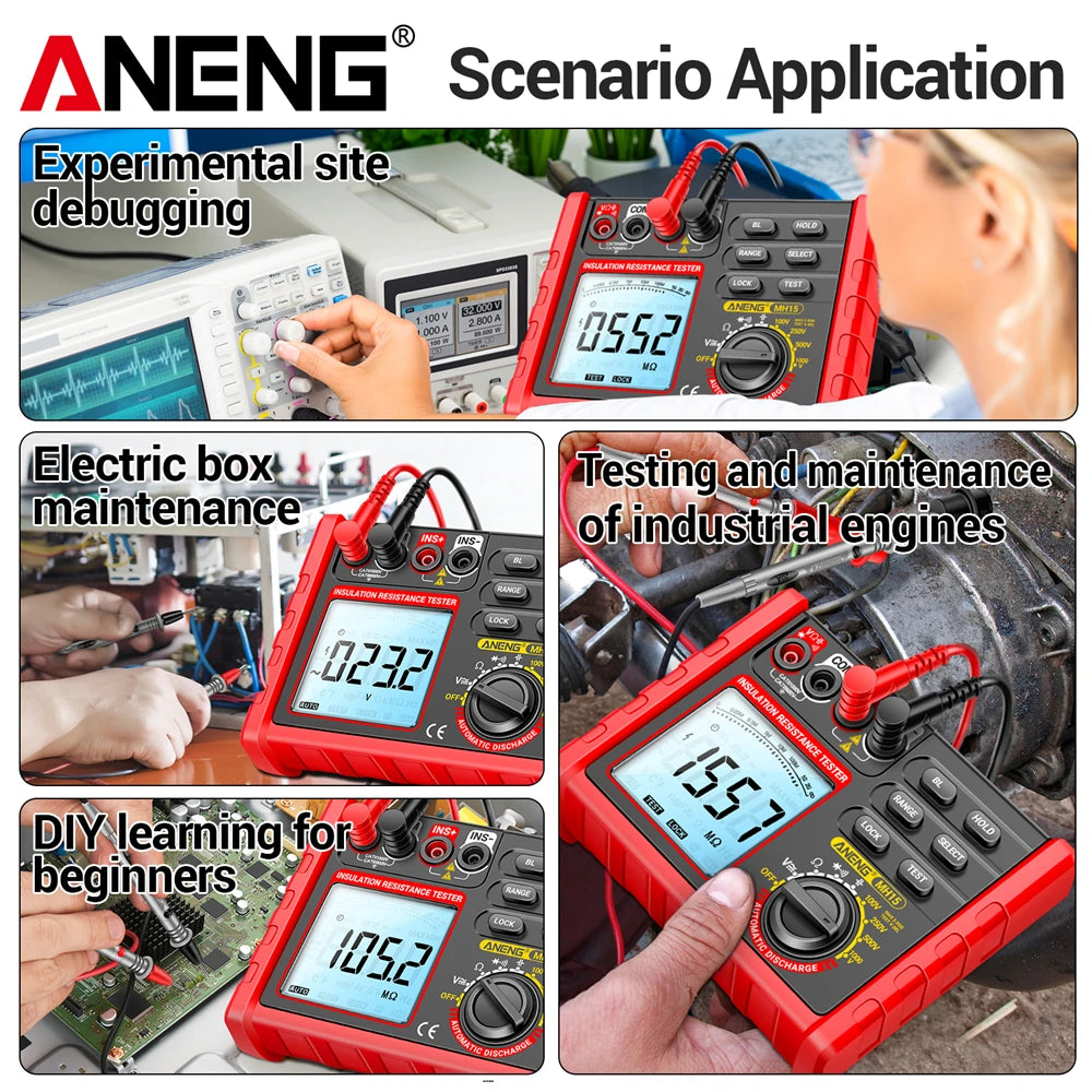 ANENG MH15 Insulation Automatic Discharge AC DC Voltage LCD