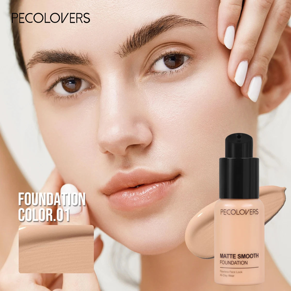 1PC High Coverage Long-Lasting Foundation, Waterproof and Sweatproof Without Flaking, Lightweight and Seamless Zpaxo 01