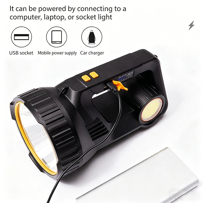 Rechargeable LED Spotlight – COB Side Light & USB Power Bank