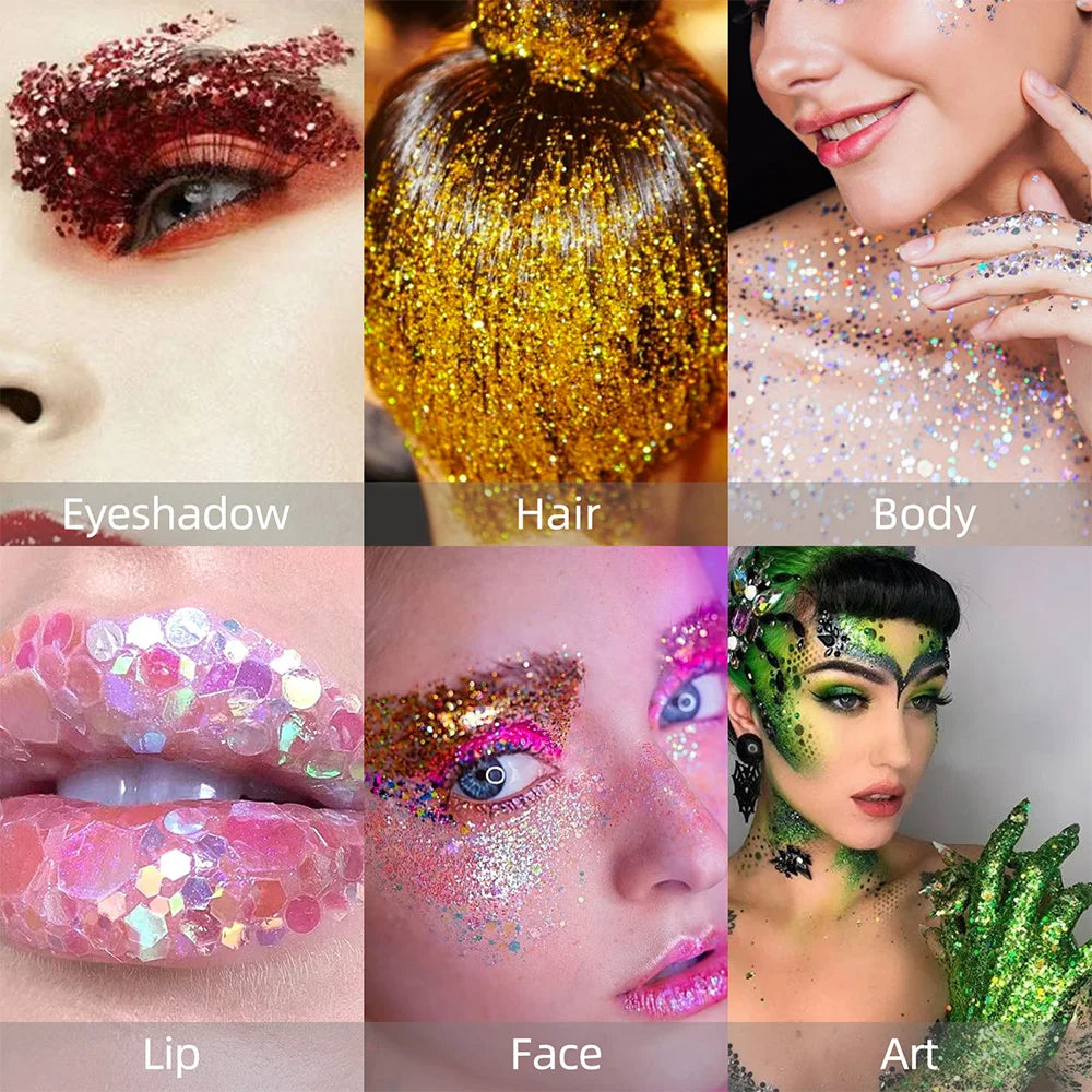 Body Glitter Long-lasting Non Greasy Suitable Face Lips Halloween