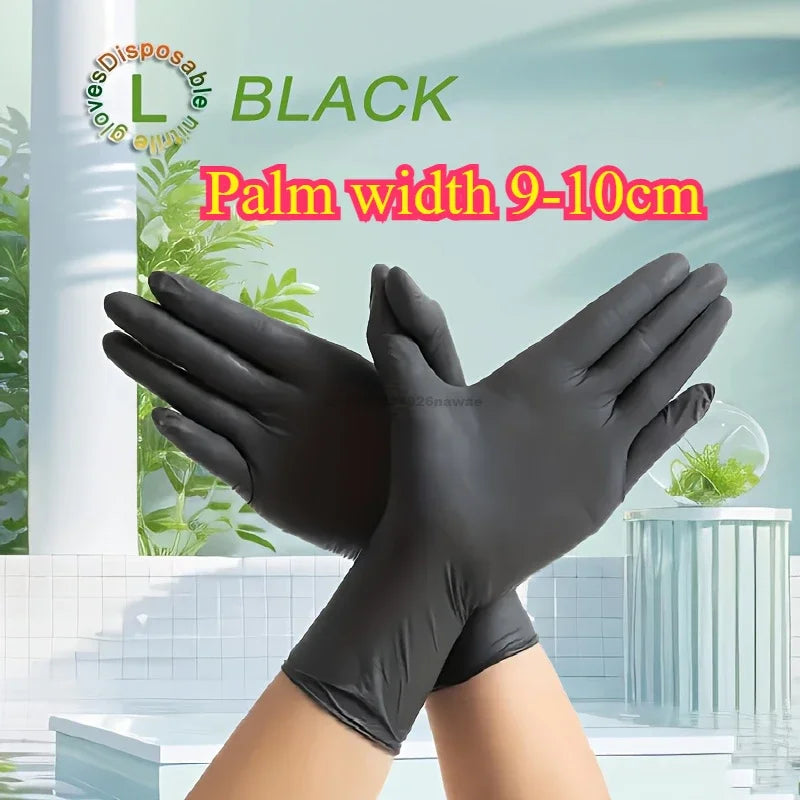 Kitchen Gloves Disposable Nitrile Latex Gloves Black Washing Tableware Housework Car Industry Gardening Pet Care Cooking Tools Zpaxo Black-L-23x11cm 30PCS (15 pairs)